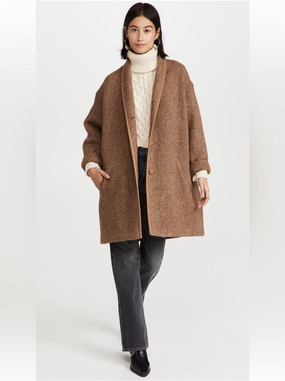 ISABEL MARANT ÉTOILE Sz 38 (US MEDIUM) Jelanyo Coat In Camel In Brown - Picture 13 of 14